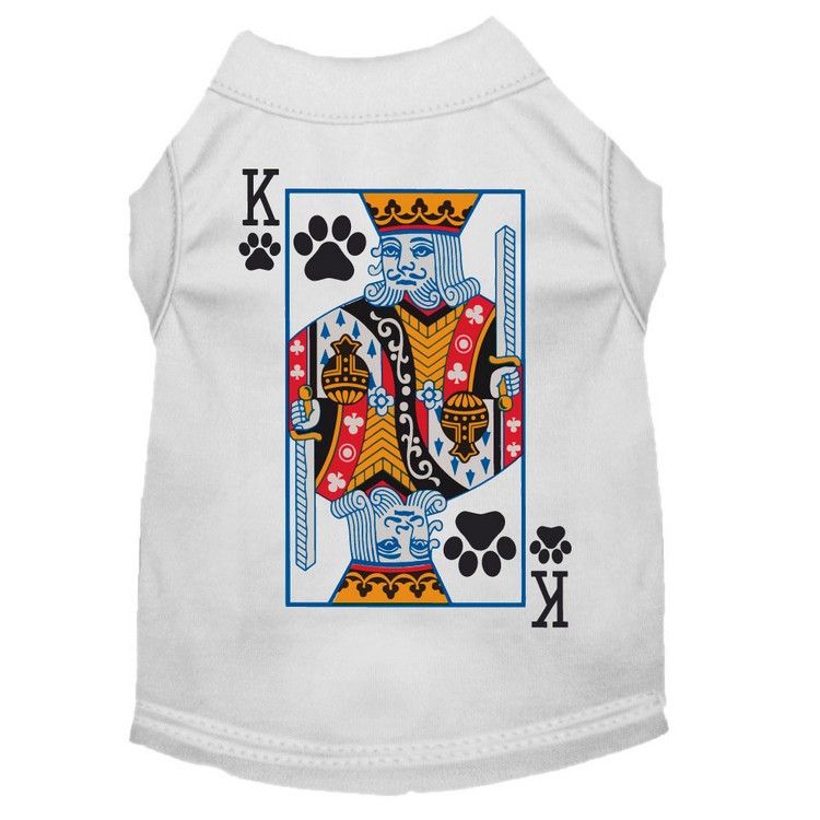 King of Clubs Costume Screen Print Dog Shirt White Size XL